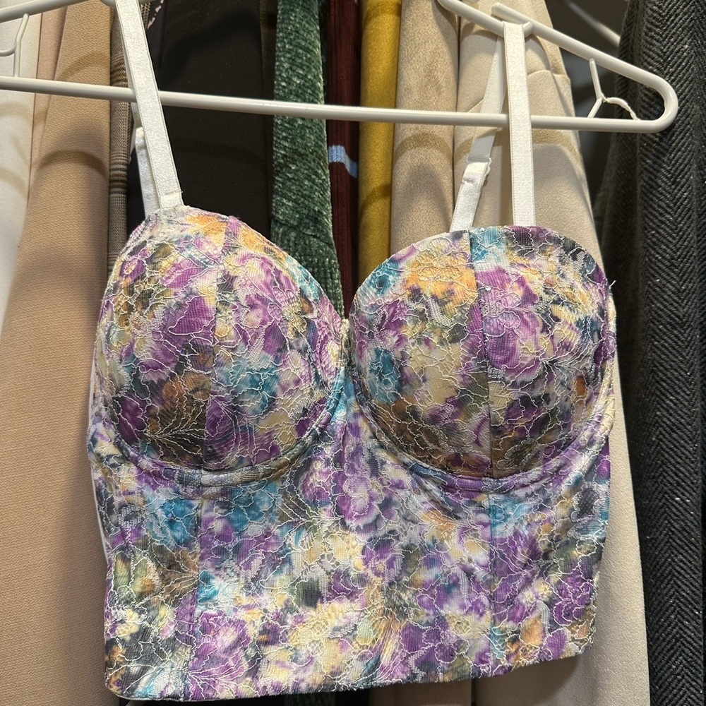 Floral Lace Bustier Top